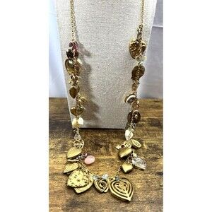 Multi Charms, Lockets, Rhinestones 32" Necklace